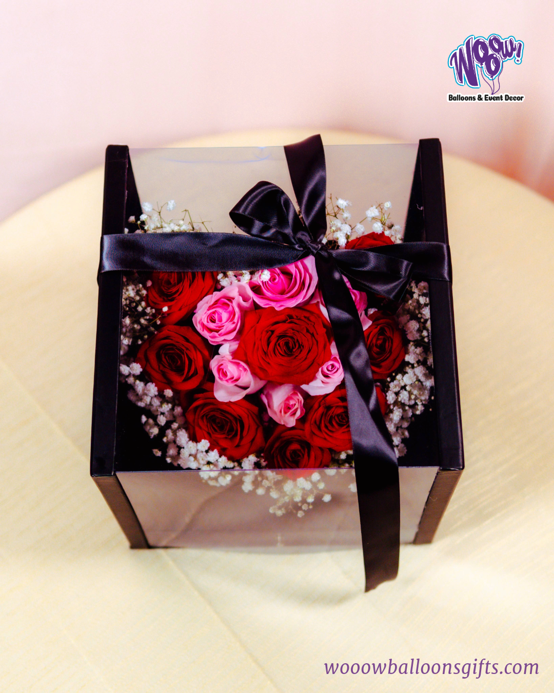 Luxury Heart Box with fresh roses and chocolates, a perfect romantic gift.