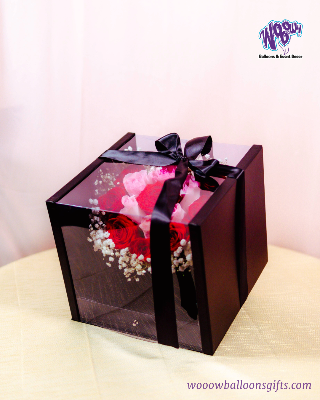 Luxury Heart Box with fresh roses and chocolates, a perfect romantic gift.