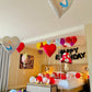 Wonderland birthday decor with mushrooms and teapot balloons