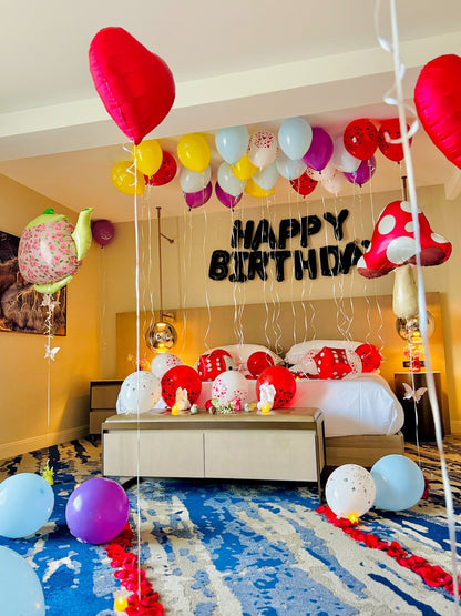 Alice in Wonderland inspired party room setup Toronto