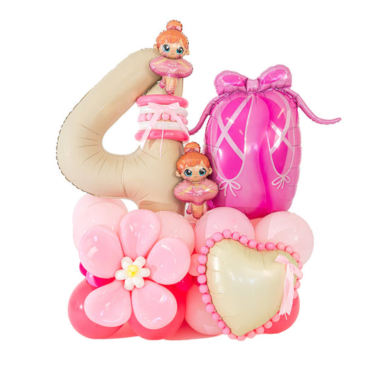 Ballerina birthday balloons Toronto pink custom ballet arrangement by Wooow Balloons