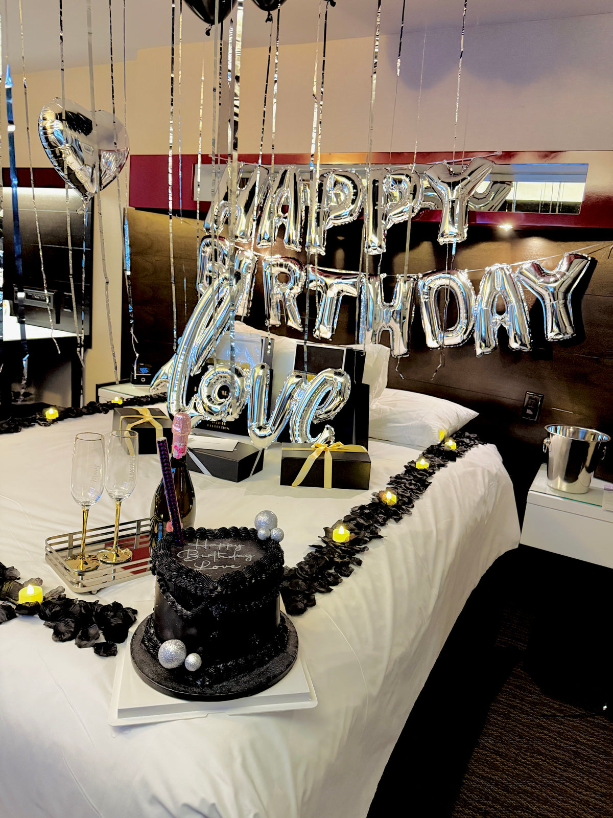 Birthday hotel decoration Toronto with elegant balloons and celebration styling