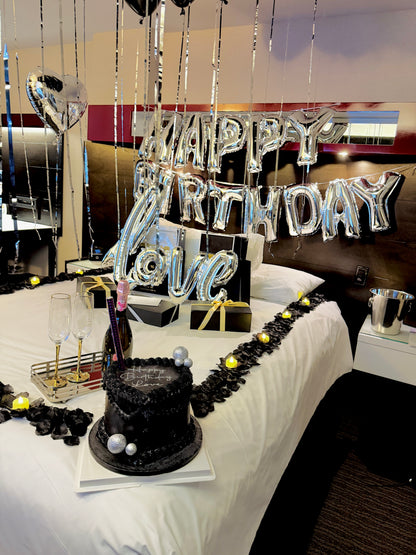 Birthday hotel decoration Toronto with elegant balloons and celebration styling