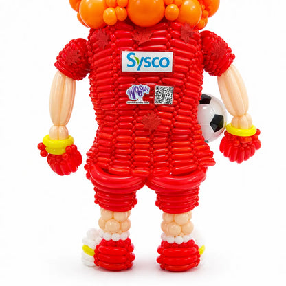 Rear view of a custom Sysco-branded balloon sculpture created by Wooow Balloons for a corporate event in Toronto.