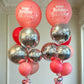 Chrome pink and silver balloon arrangement Toronto – Luxury helium balloon columns for birthdays and celebrations by Wooow Balloons Toronto