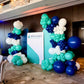 Corporate event balloon garland with logo backdrop Toronto