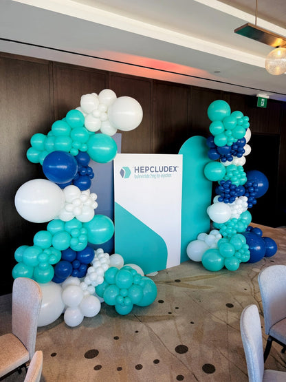 Custom balloon decoration with printed backdrop Toronto