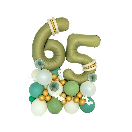 Elegant birthday balloons Toronto golden sage custom arrangement by Wooow Balloons