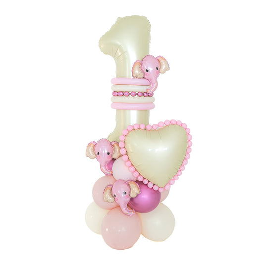 Pink elephant birthday balloons Toronto custom arrangement by Wooow Balloons