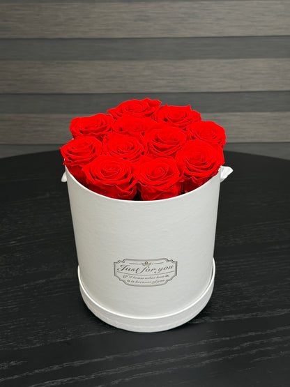 Preserved roses arrangement in cylinder box Toronto