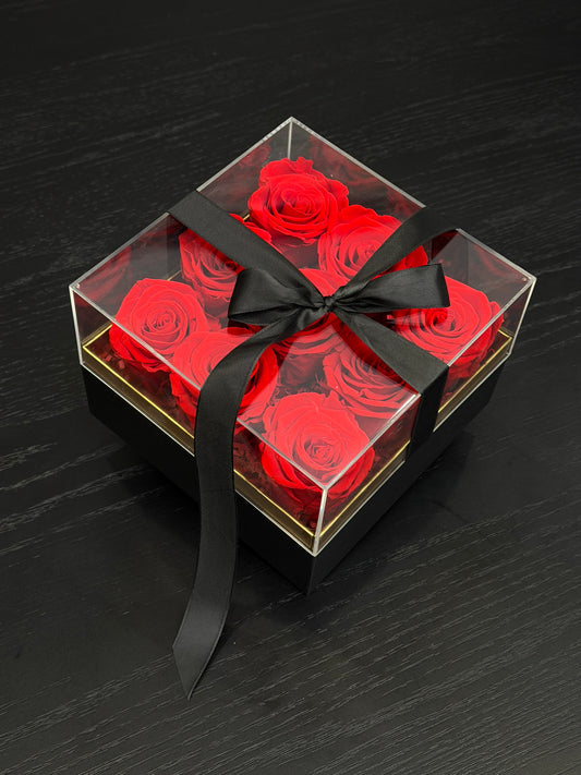 Everlasting roses gift box with red preserved roses Toronto