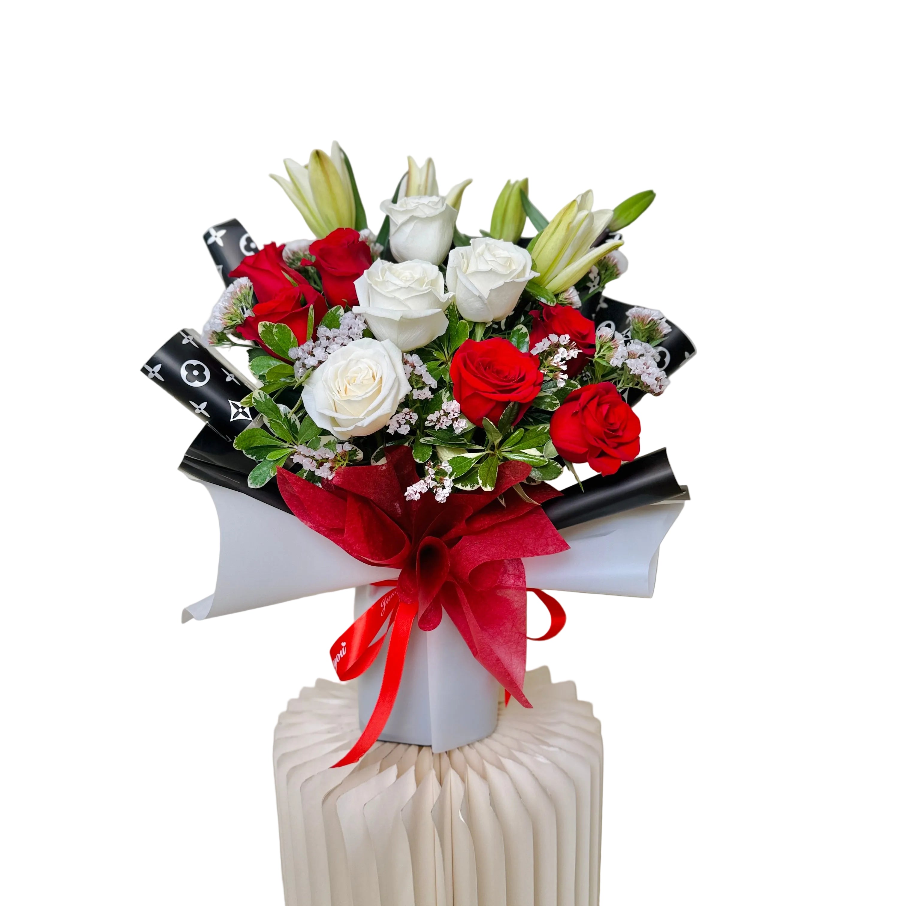 Mother's Day Red & White Rose Bouquet Toronto | Flower Delivery