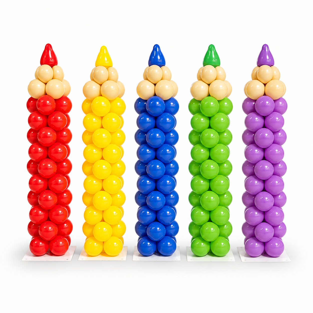 Colourful giant crayon balloon sculptures for school events, graduations and kids parties in Toronto