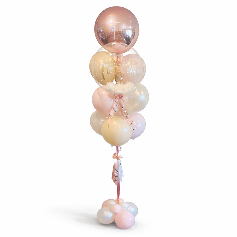 Pastel bubble balloon arrangement delivered in Richmond Hill
