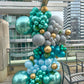 balloon garland Toronto in shades of greens grey and gold hints made by wooow balloons.