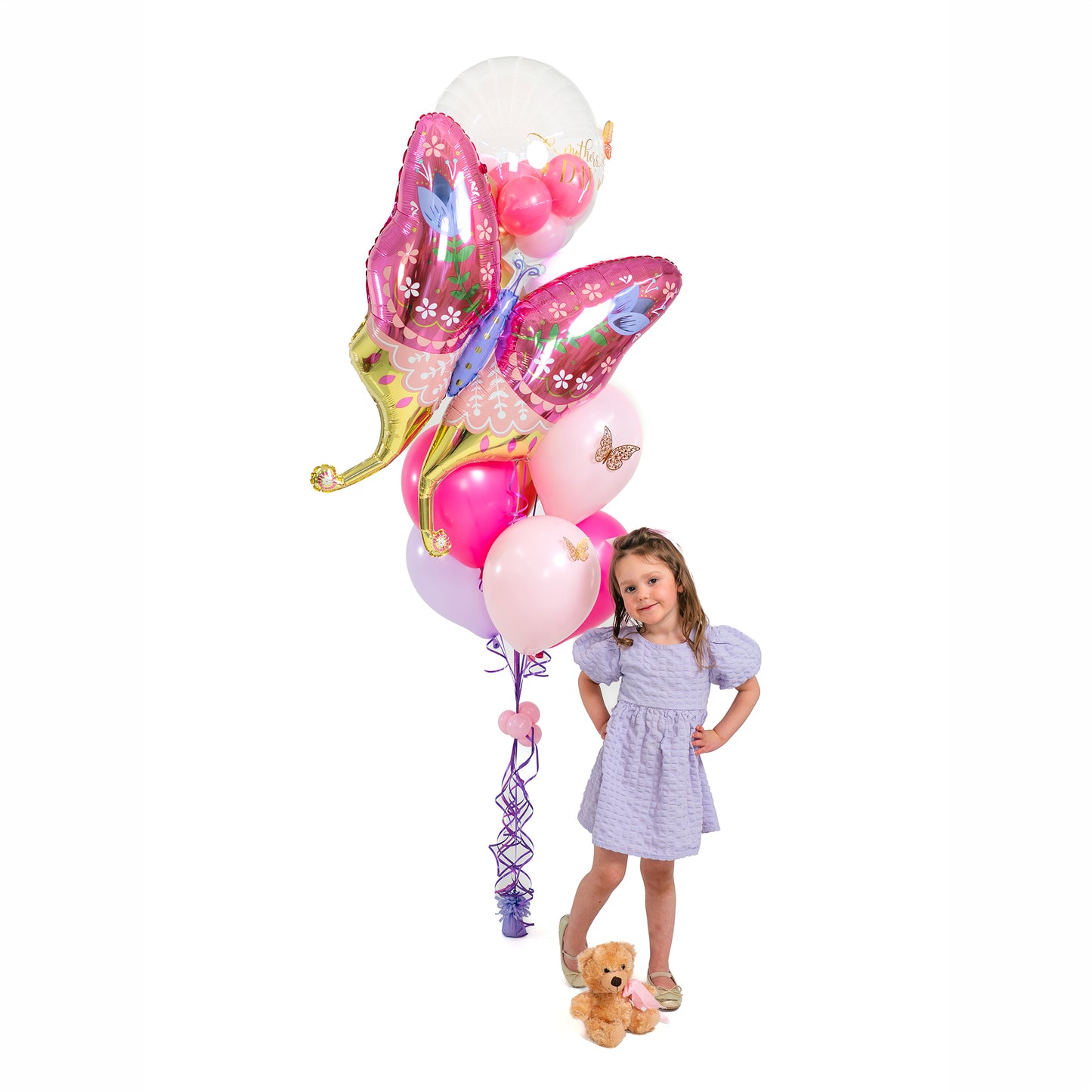 Luxury Mother’s Day balloon arrangement with butterfly balloons and pastel colors in Toronto