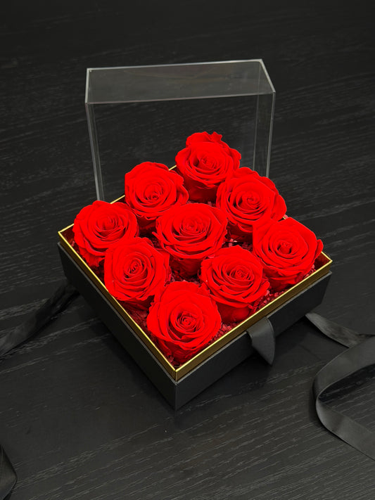 Luxury preserved roses in acrylic box gift Toronto