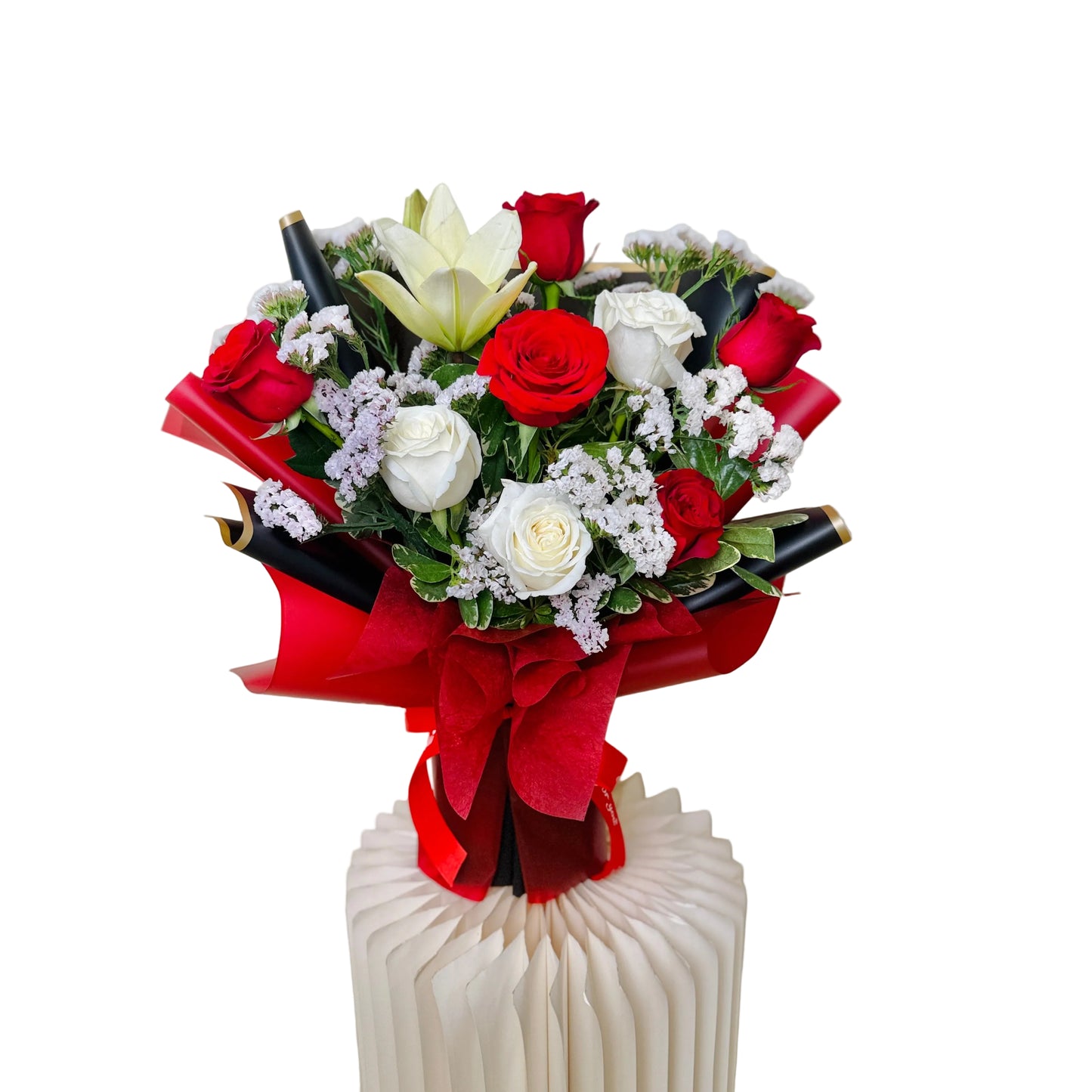 Luxury red and white rose arrangement for Mother’s Day gifting in Toronto