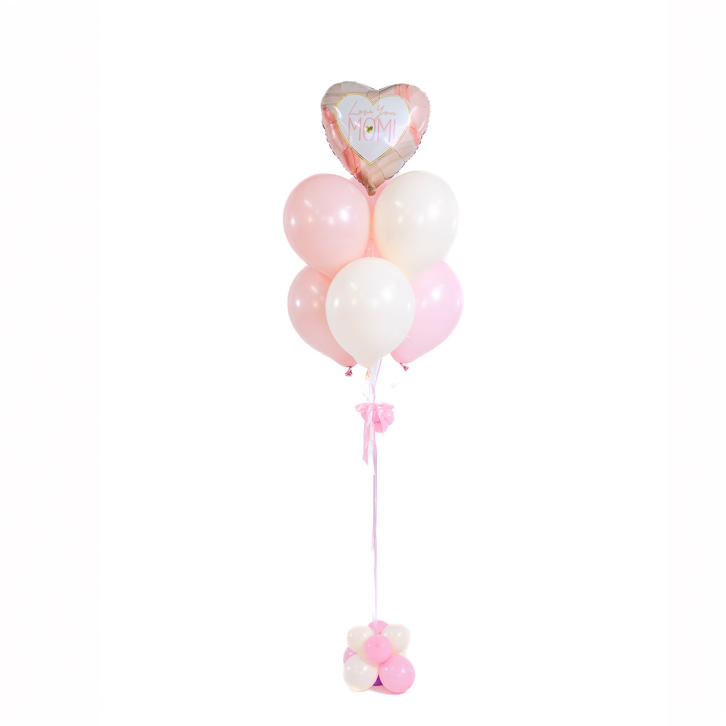 Elegant Mother’s Day balloon bouquet with pink and white helium balloons in Toronto