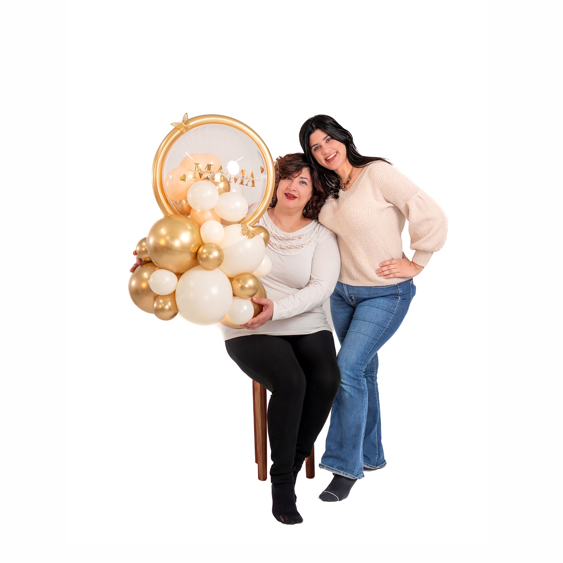 Luxury Mother’s Day balloon gift for Mom with chrome gold balloons in Toronto