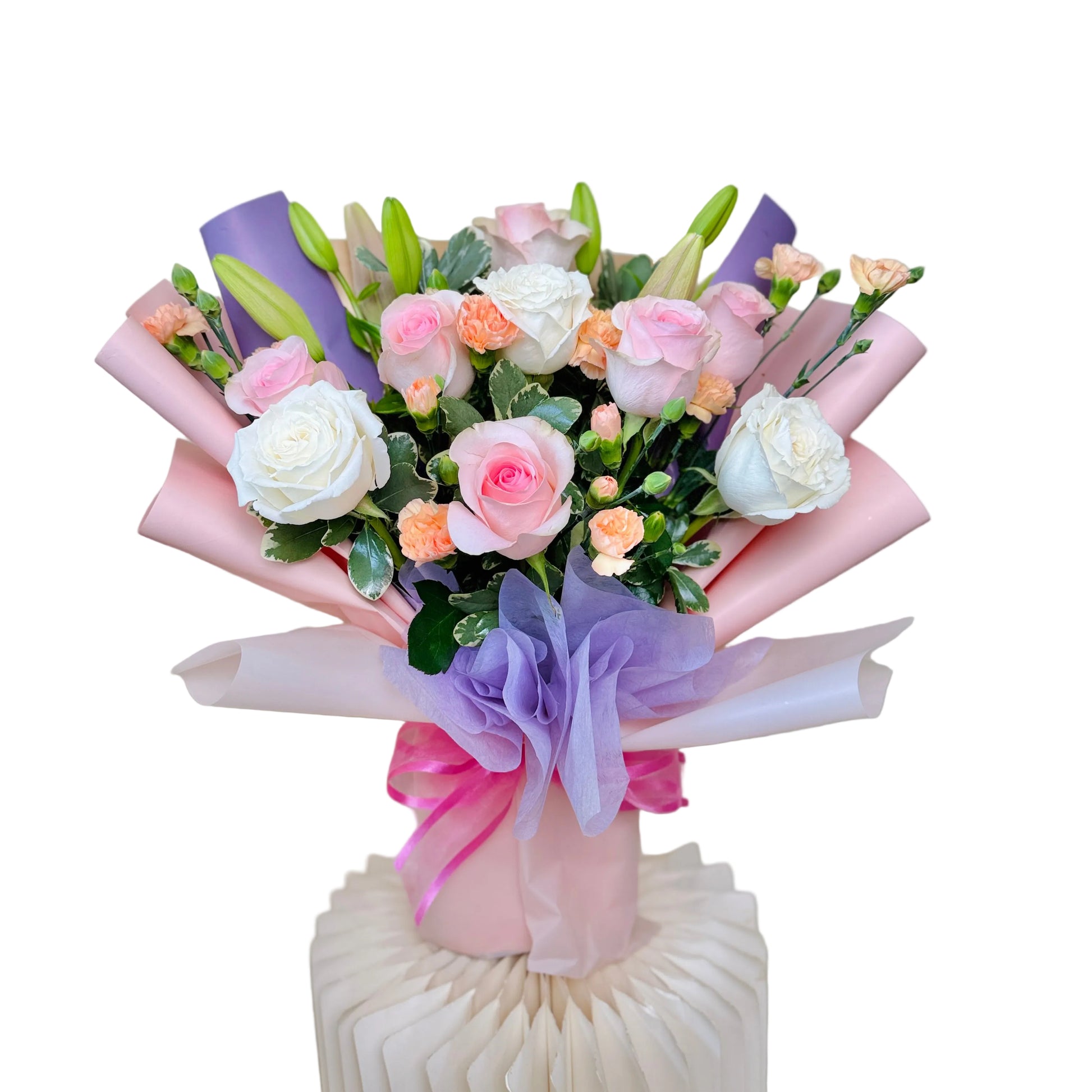 Bright Mother’s Day flower bouquet with orange roses and yellow gerberas in Toronto