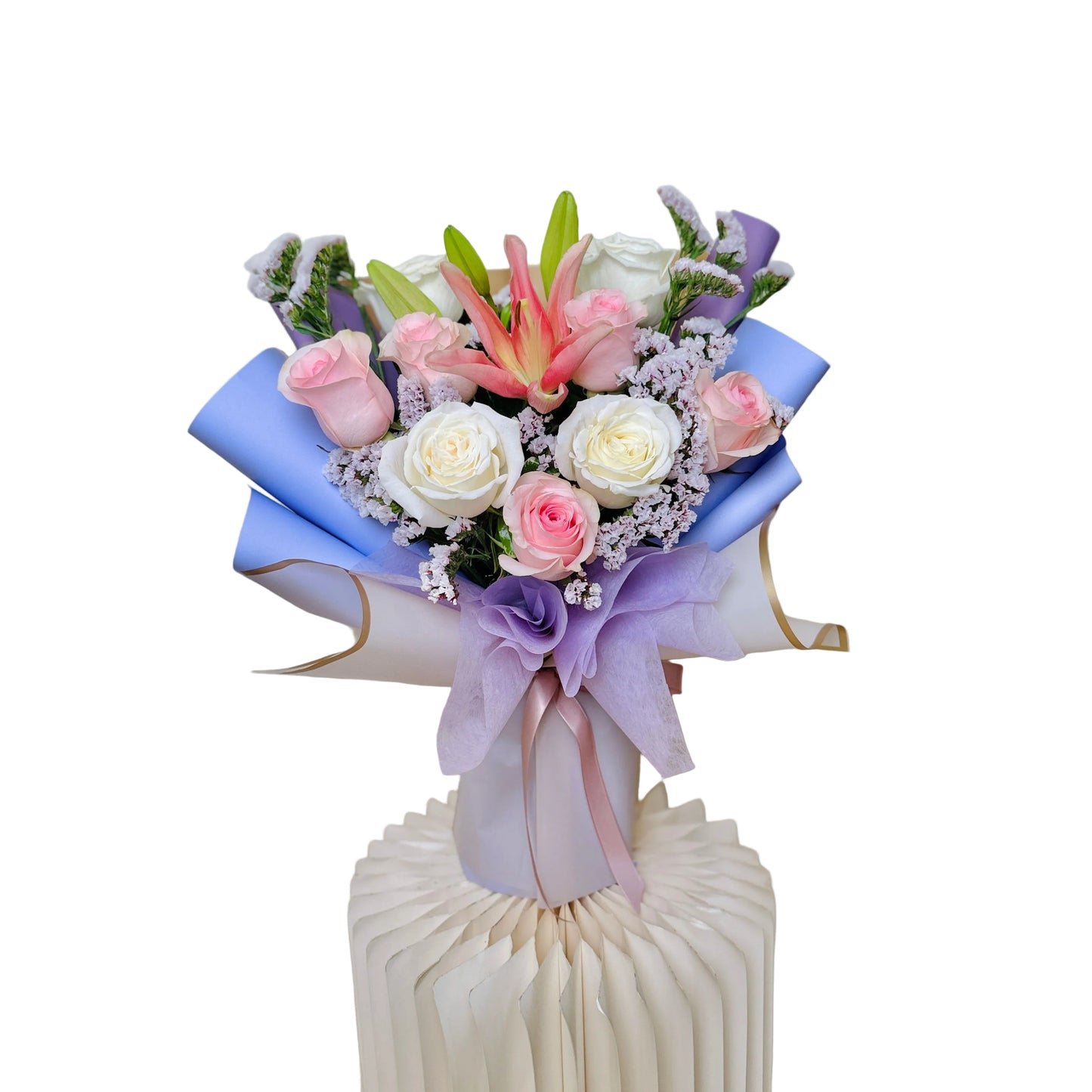 Pastel Mother’s Day flower bouquet with lilies and roses for delivery in Toronto