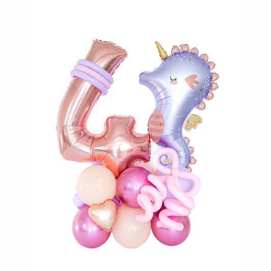 Seahorse birthday balloons Toronto enchanted pastel arrangement by Wooow Balloons