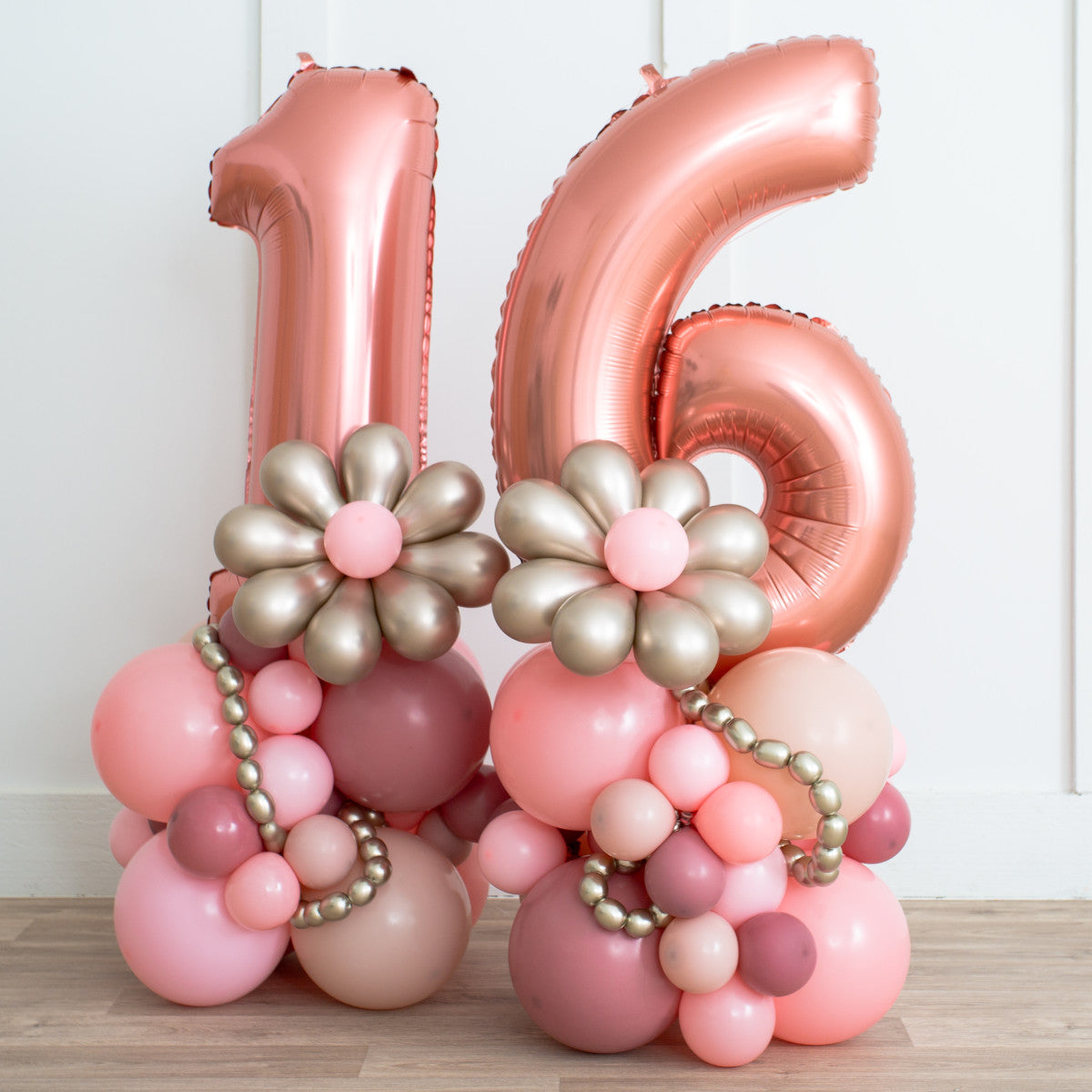 Cherry Blossom Inflated Number Balloon Stand