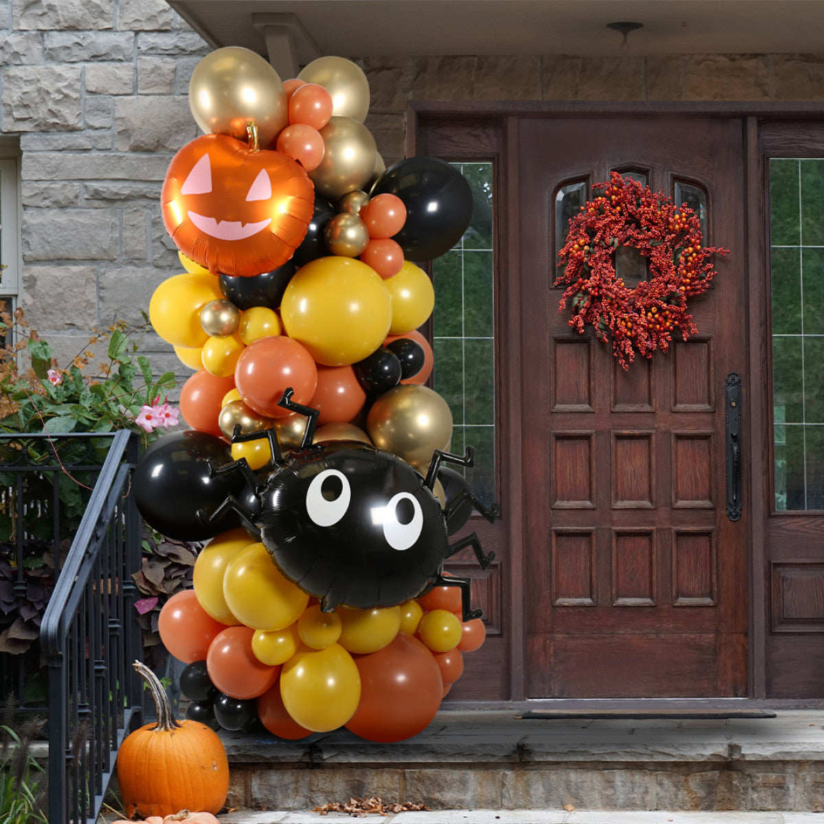 Pumpkin Spice Halloween Inflated Balloon Pillar