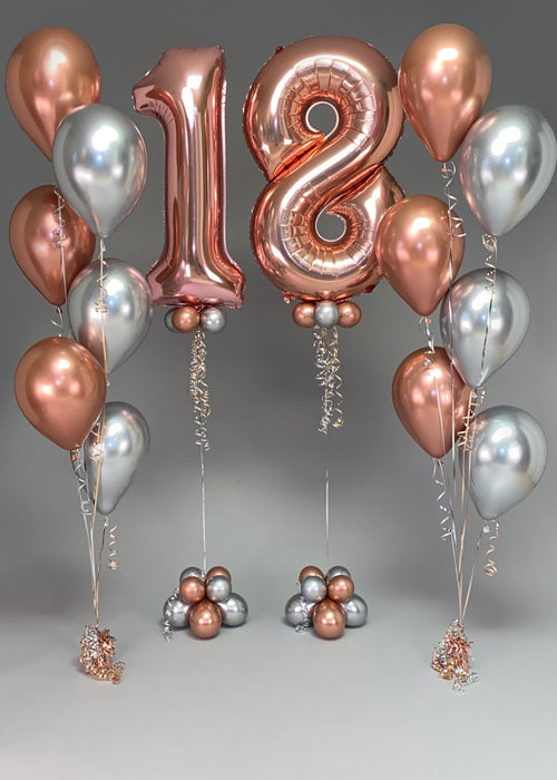 Wooow Birthday Package – Custom balloon numbers and helium bouquets for birthday celebrations