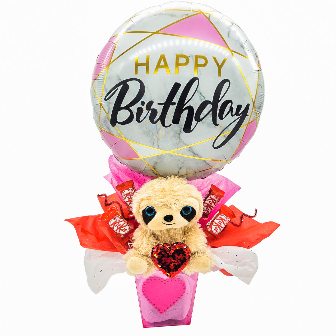 Gift Box Surprise – Customized gift box with foil balloon, stuffed animal, and goodies