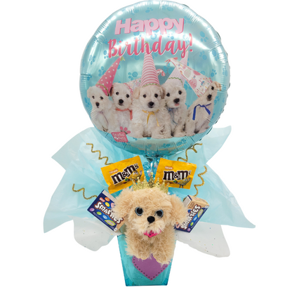 Gift Box Surprise – Customized gift box with foil balloon, stuffed animal, and goodies