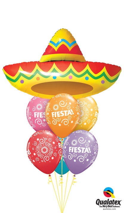 Mexican Balloon Bouquet with a super shape and six helium-filled balloons.