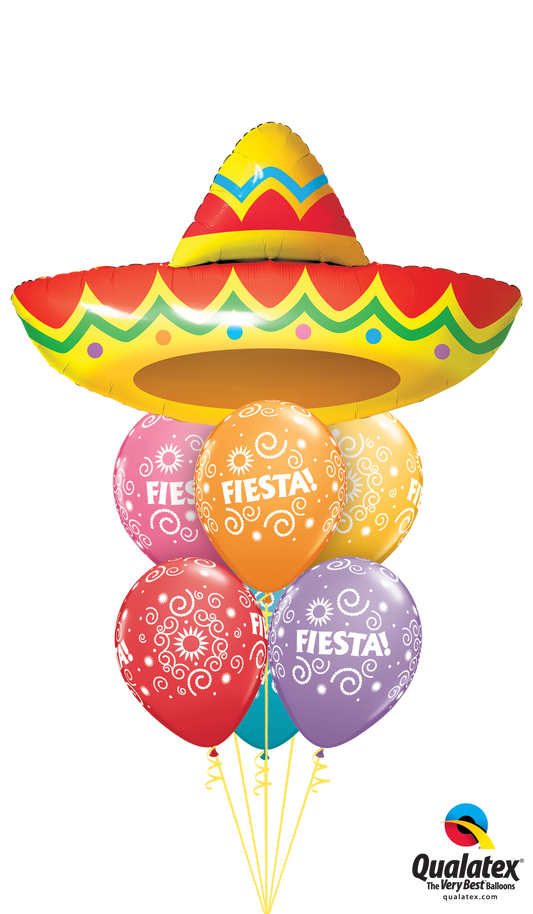 Mexican Balloon Bouquet with a super shape and six helium-filled balloons.