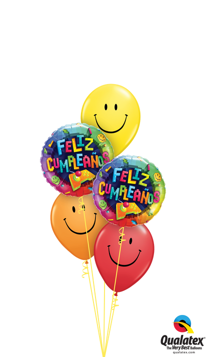 Vibrant Tie-Dye Balloons Bouquet with foil and latex balloons.