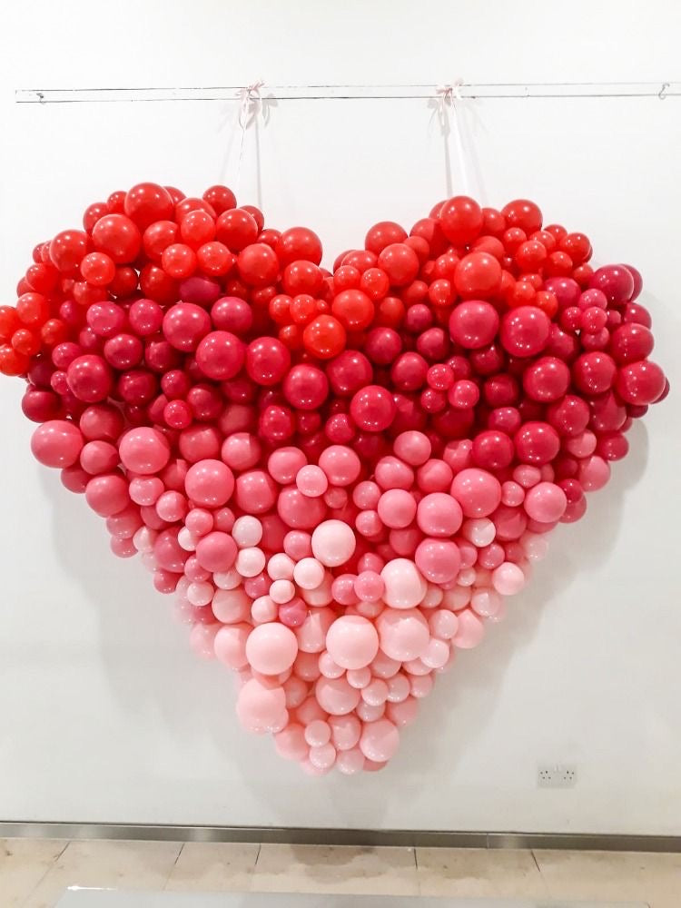 Heart balloon backdrop Toronto 6ft balloon wall with installation